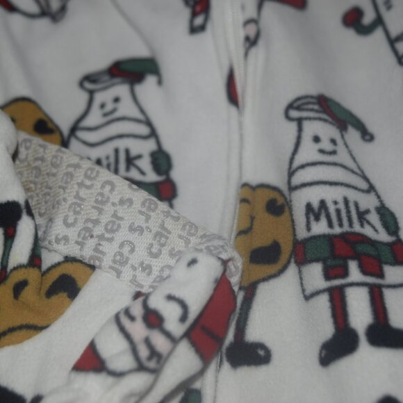 Carter's Santa Milk and cookies footie pajamas 18 months - Picture 3 of 4